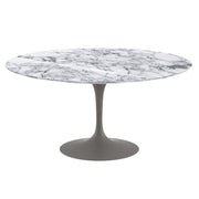 Saarinen 60" Round Dining Table Dining Tables Knoll Grey Arabescato Coated Marble 