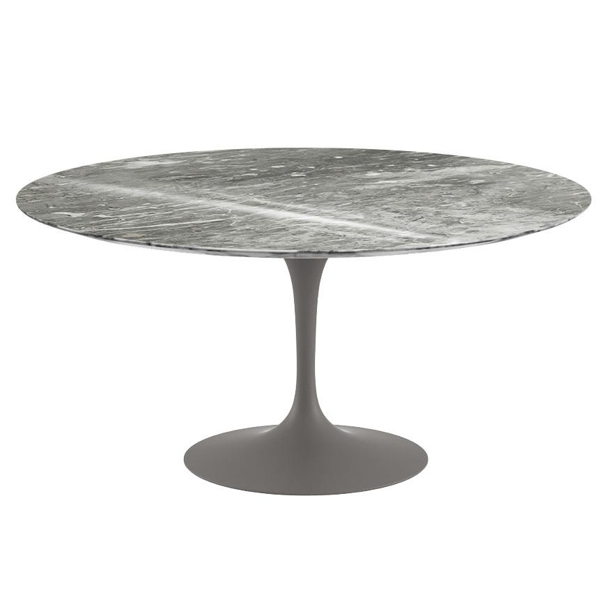 Saarinen 60&quot; Round Dining Table Dining Tables Knoll Grey Grey Coated Marble 