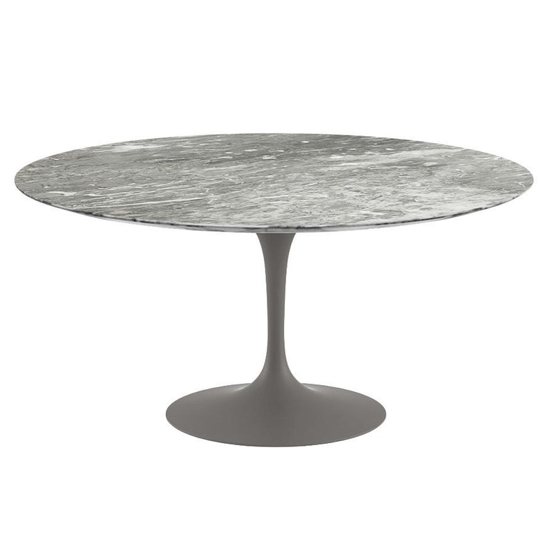 Saarinen 60" Round Dining Table Dining Tables Knoll Grey Grey Satin Coated Marble 