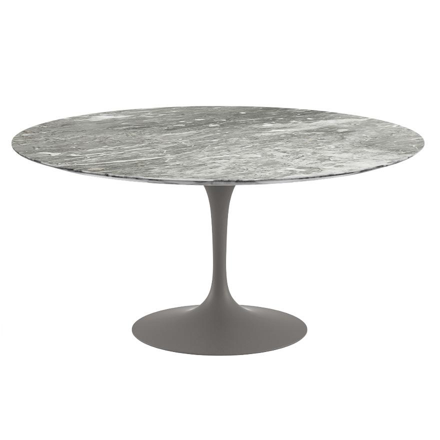 Saarinen 60&quot; Round Dining Table Dining Tables Knoll Grey Grey Satin Coated Marble 