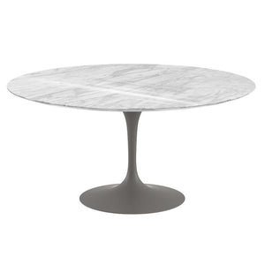 Saarinen 60" Round Dining Table Dining Tables Knoll Grey Carrara Coated Marble 