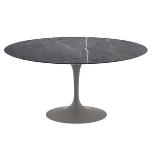 Saarinen 60" Round Dining Table Dining Tables Knoll Grey Grigio Marquina marble, Satin finish 