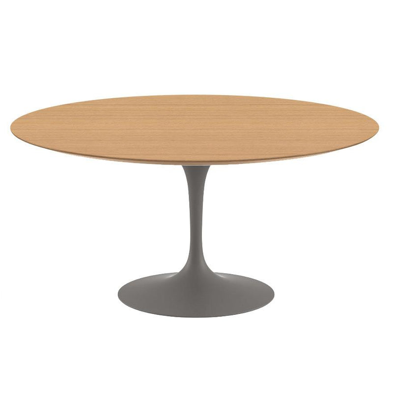 Saarinen 60" Round Dining Table Dining Tables Knoll Grey Light Oak Veneer 