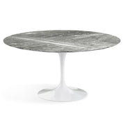 Saarinen 60" Round Dining Table Dining Tables Knoll White Grey Coated Marble 