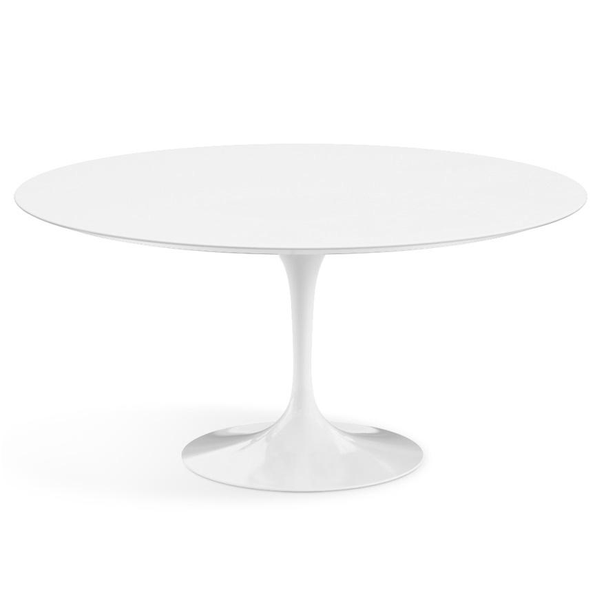 Saarinen 60" Round Dining Table Dining Tables Knoll White White laminate, Satin finish 