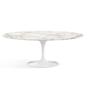 Saarinen 78" Oval Dining Table Medium Dining Tables Knoll White Calacatta marble, Shiny finish 