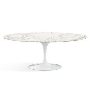Saarinen 78" Oval Dining Table Medium Dining Tables Knoll White Calacatta marble, Satin finish 