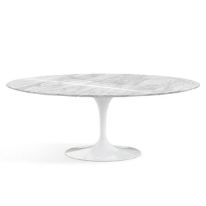 Saarinen 78" Oval Dining Table Medium Dining Tables Knoll White Carrara marble, Shiny finish 
