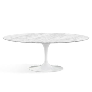 Saarinen 78" Oval Dining Table Medium Dining Tables Knoll White Carrara marble, Satin finish 