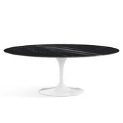 Saarinen 78" Oval Dining Table Medium Dining Tables Knoll White Nero Marquina marble, Shiny finish 