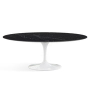Saarinen 78" Oval Dining Table Medium Dining Tables Knoll White Nero Marquina marble, Satin finish 