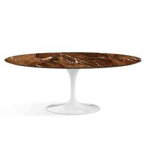 Saarinen 78" Oval Dining Table Medium Dining Tables Knoll White Espresso marble, Satin finish 