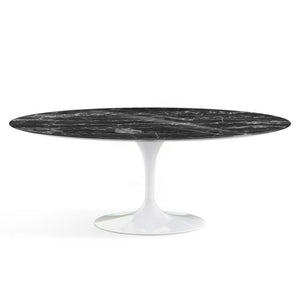 Saarinen 78" Oval Dining Table Medium Dining Tables Knoll White Portoro marble, Shiny finish 