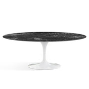 Saarinen 78" Oval Dining Table Medium Dining Tables Knoll White Portoro marble, Satin finish 