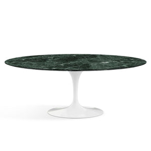 Saarinen 78" Oval Dining Table Medium Dining Tables Knoll White Verde Alpi marble, Satin finish 
