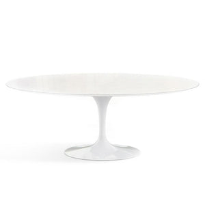 Saarinen 78" Oval Dining Table Medium Dining Tables Knoll White Vetro Bianco 