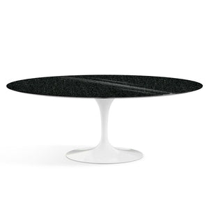 Saarinen 78" Oval Dining Table Medium Dining Tables Knoll White Black Andes, Granite 
