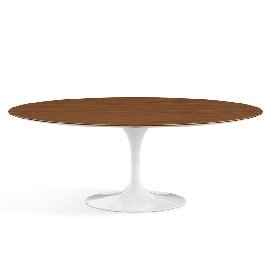 Saarinen 78&quot; Oval Dining Table Medium Dining Tables Knoll White Light Walnut 