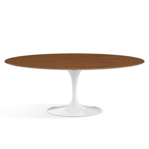 Saarinen 78" Oval Dining Table Medium Dining Tables Knoll White Light Walnut 