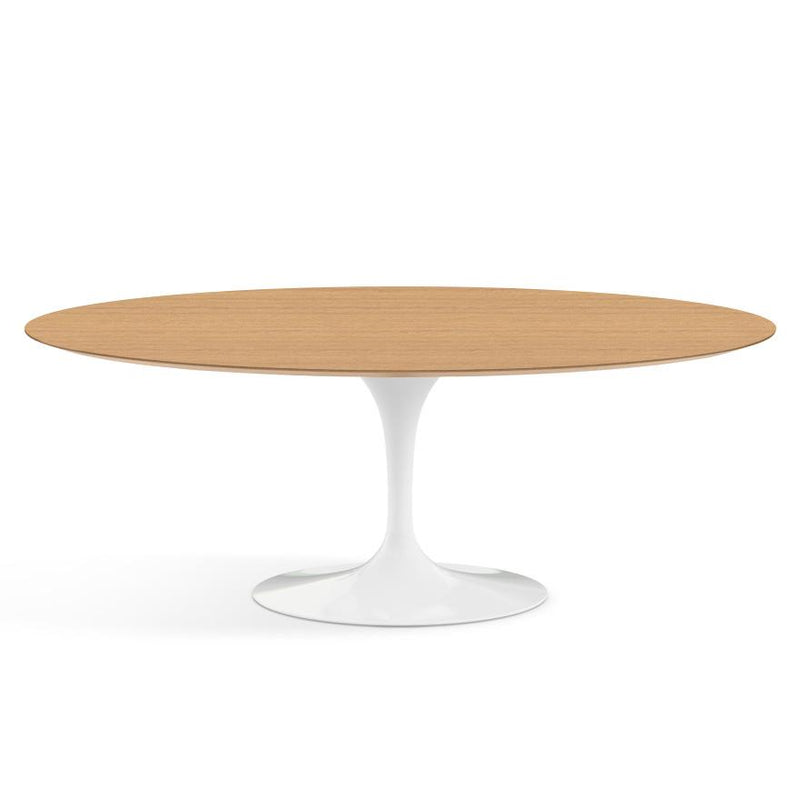 Saarinen 78" Oval Dining Table Medium Dining Tables Knoll White Light Oak 
