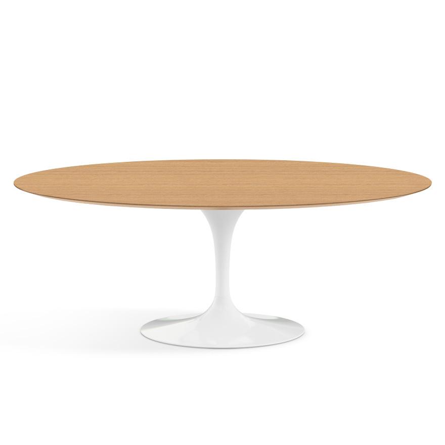 Saarinen 78&quot; Oval Dining Table Medium Dining Tables Knoll White Light Oak 