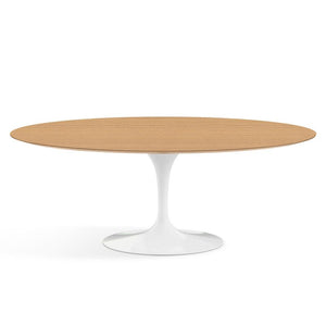 Saarinen 78" Oval Dining Table Medium Dining Tables Knoll White Light Oak 