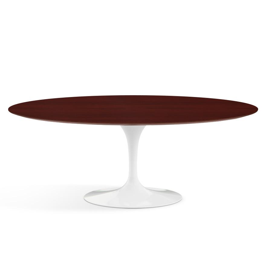Saarinen 78&quot; Oval Dining Table Medium Dining Tables Knoll White Reff Dark Cherry 