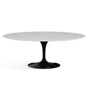 Saarinen 78" Oval Dining Table Medium Dining Tables Knoll Black White laminate, Satin finish 