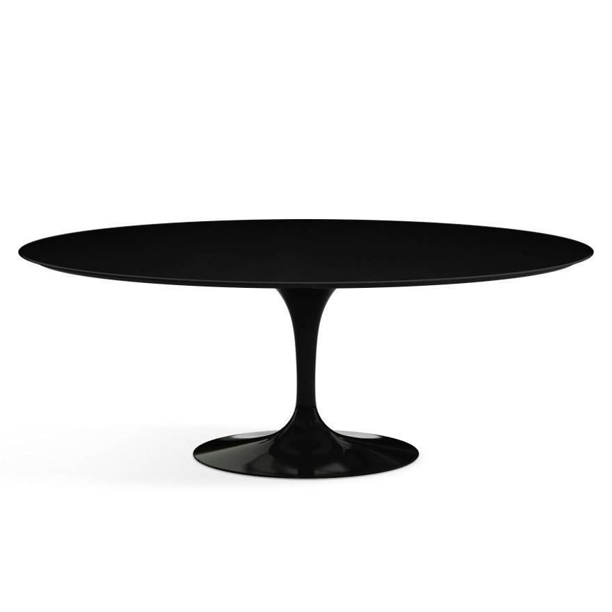Saarinen 78&quot; Oval Dining Table Medium Dining Tables Knoll Black Black laminate, Satin finish 