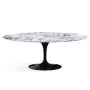 Saarinen 78" Oval Dining Table Medium Dining Tables Knoll Black Arabescato marble, Shiny finish 