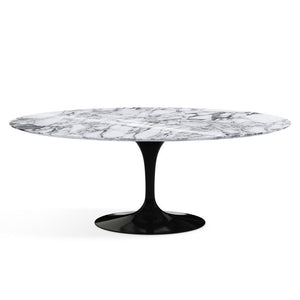 Saarinen 78" Oval Dining Table Medium Dining Tables Knoll Black Arabescato marble, Shiny finish 