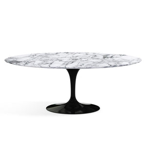 Saarinen 78" Oval Dining Table Medium Dining Tables Knoll Black Arabescato marble, Satin finish 