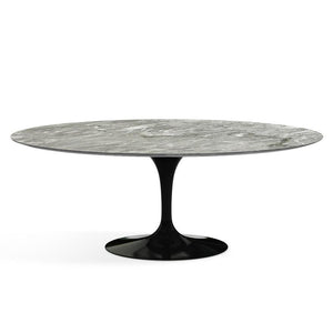 Saarinen 78" Oval Dining Table Medium Dining Tables Knoll Black Grey marble, Satin finish 