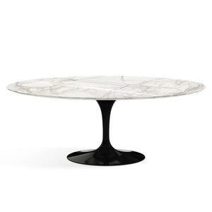 Saarinen 78" Oval Dining Table Medium Dining Tables Knoll Black Calacatta marble, Shiny finish 