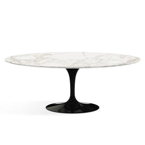 Saarinen 78" Oval Dining Table Medium Dining Tables Knoll Black Calacatta marble, Satin finish 