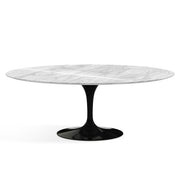 Saarinen 78" Oval Dining Table Medium Dining Tables Knoll Black Carrara marble, Shiny finish 
