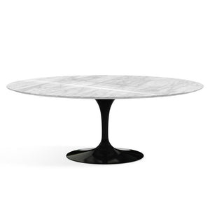 Saarinen 78" Oval Dining Table Medium Dining Tables Knoll Black Carrara marble, Shiny finish 