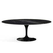 Saarinen 78" Oval Dining Table Medium Dining Tables Knoll Black Nero Marquina marble, Shiny finish 