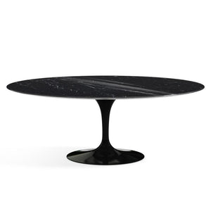 Saarinen 78" Oval Dining Table Medium Dining Tables Knoll Black Nero Marquina marble, Shiny finish 
