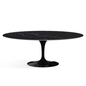 Saarinen 78" Oval Dining Table Medium Dining Tables Knoll Black Nero Marquina marble, Satin finish 