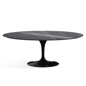 Saarinen 78" Oval Dining Table Medium Dining Tables Knoll Black Grigio Marquina marble, Shiny finish 