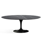 Saarinen 78" Oval Dining Table Medium Dining Tables Knoll Black Grigio Marquina marble, Satin finish 