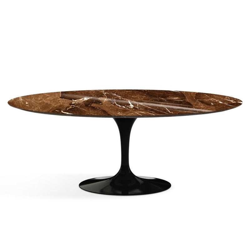 Saarinen 78" Oval Dining Table Medium Dining Tables Knoll Black Espresso marble, Shiny finish 