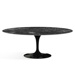 Saarinen 78" Oval Dining Table Medium Dining Tables Knoll Black Portoro marble, Satin finish 