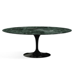 Saarinen 78" Oval Dining Table Medium Dining Tables Knoll Black Verde Alpi marble, Shiny finish 