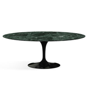 Saarinen 78" Oval Dining Table Medium Dining Tables Knoll Black Verde Alpi marble, Satin finish 