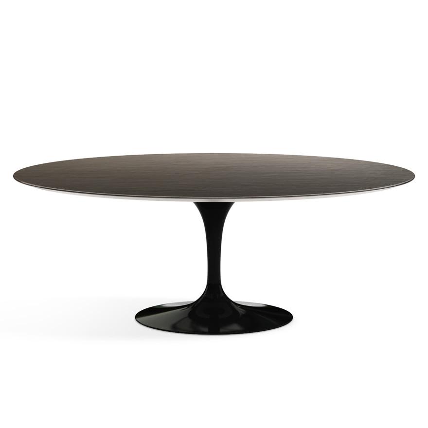Saarinen 78&quot; Oval Dining Table Medium Dining Tables Knoll Black Slate, Natural 