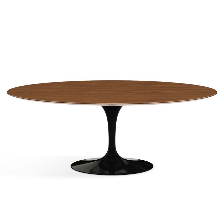 Saarinen 78&quot; Oval Dining Table Medium Dining Tables Knoll Black Light Walnut 