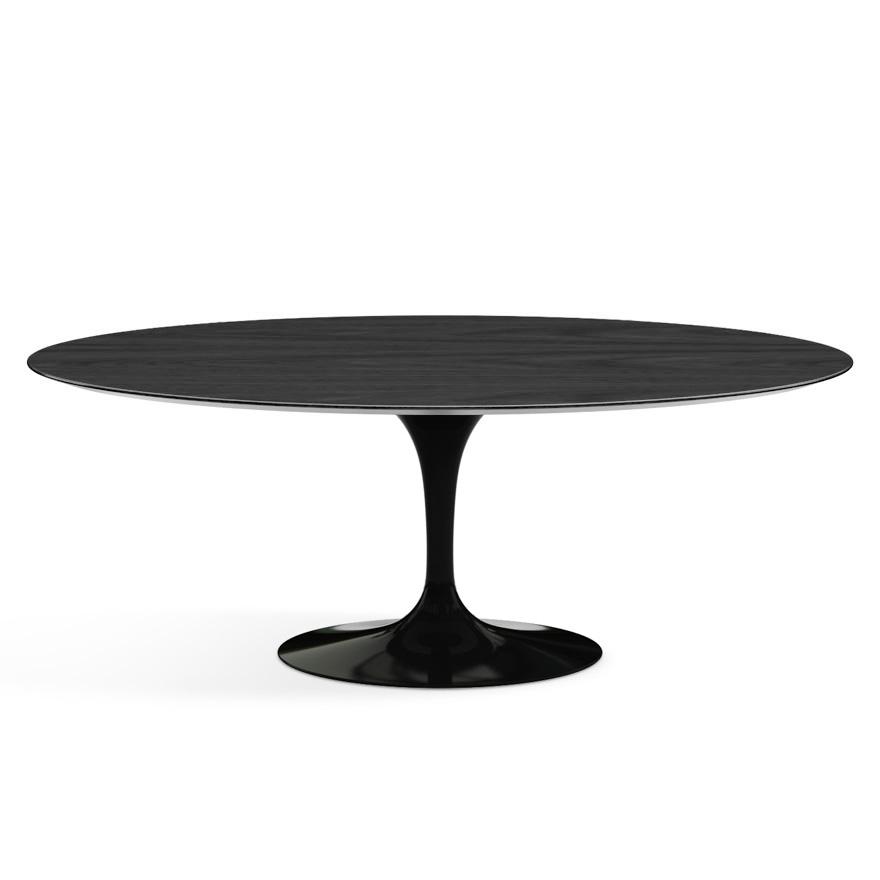 Saarinen 78&quot; Oval Dining Table Medium Dining Tables Knoll Black Ebonized Walnut 