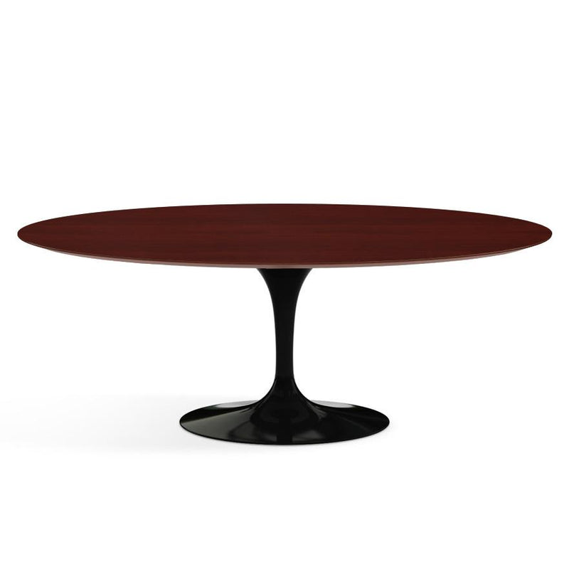 Saarinen 78" Oval Dining Table Medium Dining Tables Knoll Black Reff Dark Cherry 